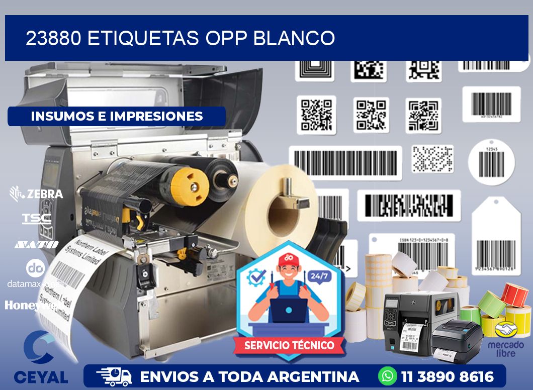 23880 etiquetas OPP blanco