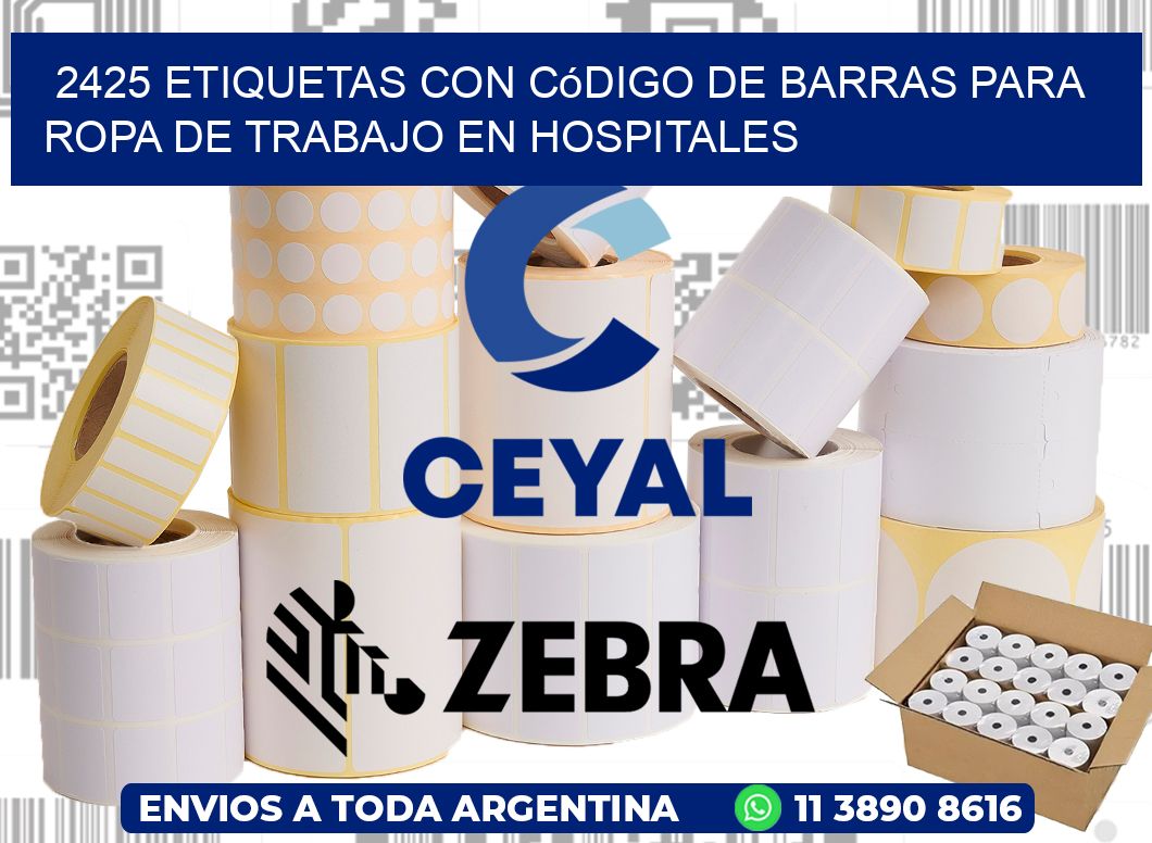 2425 Etiquetas con código de barras para ropa de trabajo en hospitales