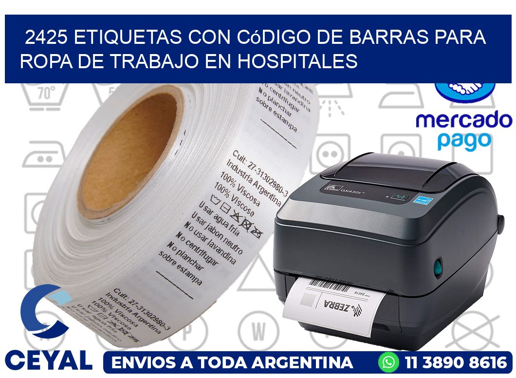 2425 Etiquetas con código de barras para ropa de trabajo en hospitales