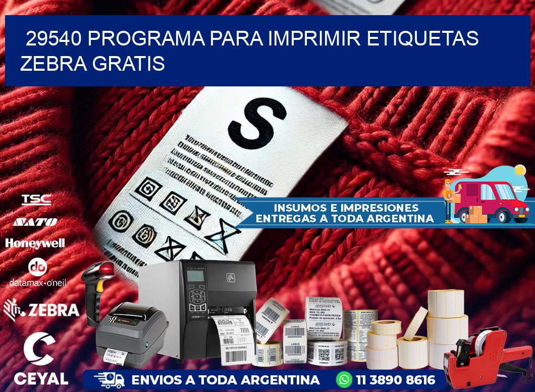 29540 Programa para imprimir etiquetas Zebra gratis