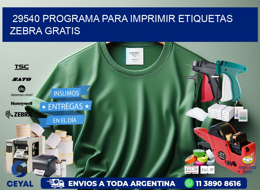 29540 Programa para imprimir etiquetas Zebra gratis