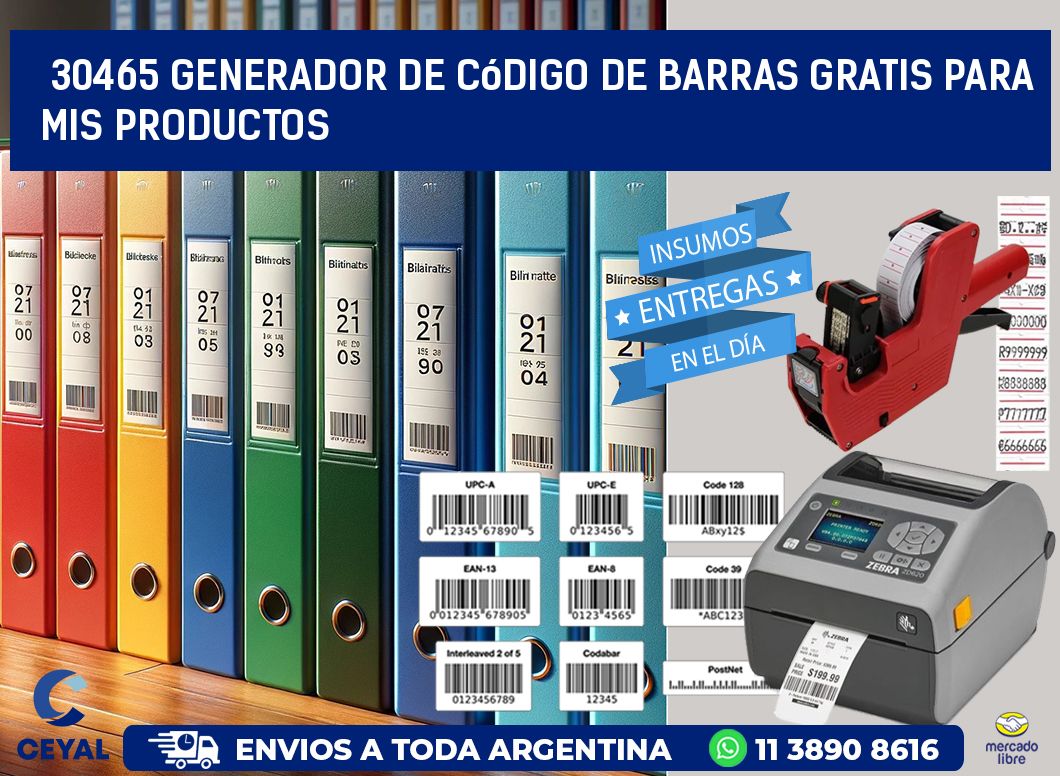 30465 Generador de código de barras gratis para mis productos