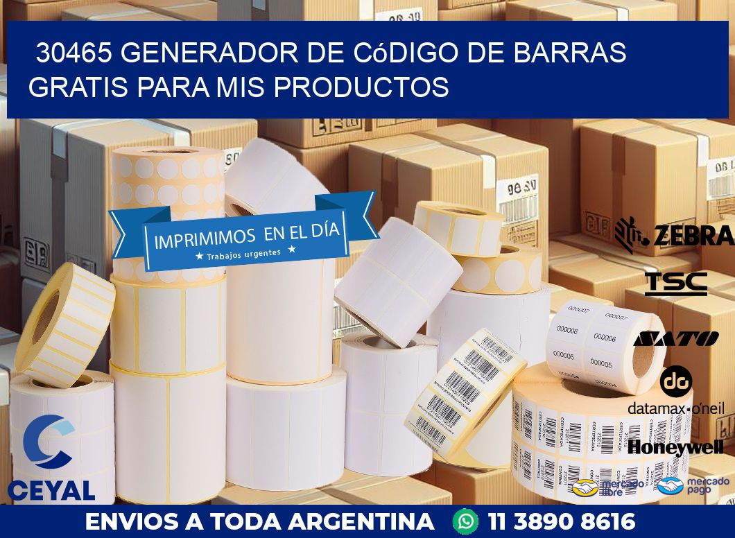 30465 Generador de código de barras gratis para mis productos