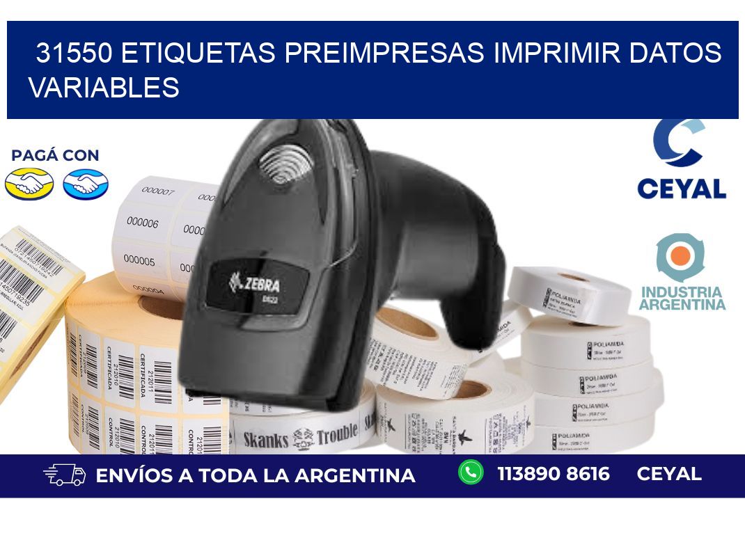31550 Etiquetas preimpresas imprimir datos variables