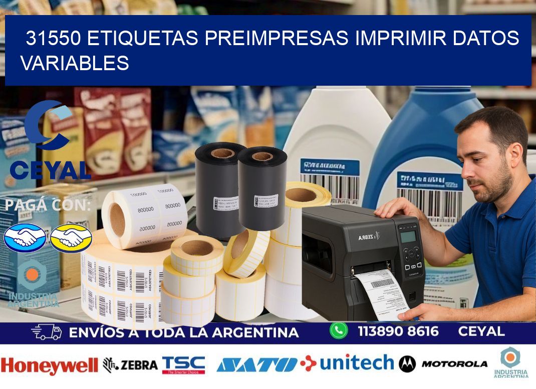31550 Etiquetas preimpresas imprimir datos variables