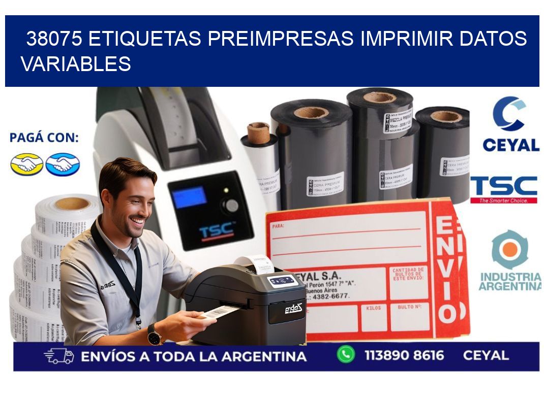 38075 Etiquetas preimpresas imprimir datos variables