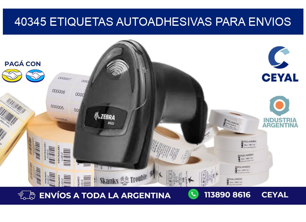 40345 etiquetas autoadhesivas para envios