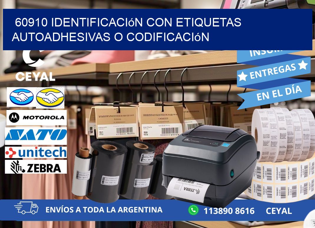 60910 identificación con etiquetas autoadhesivas o codificación