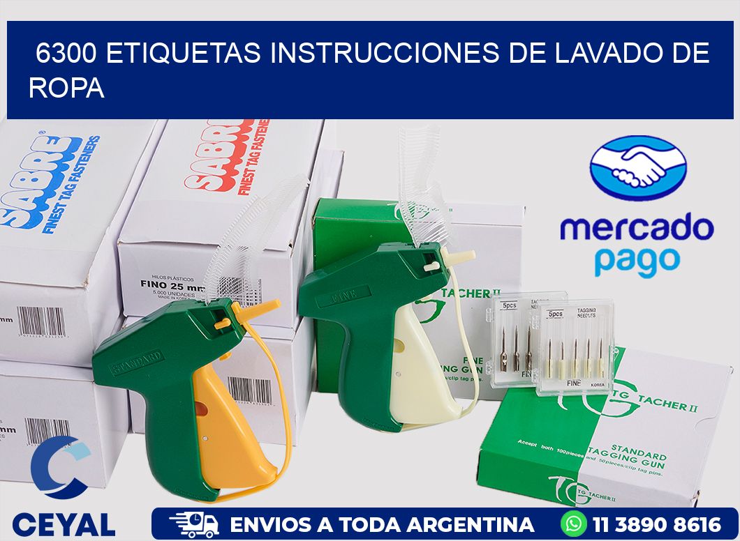 6300 etiquetas instrucciones de lavado de ropa