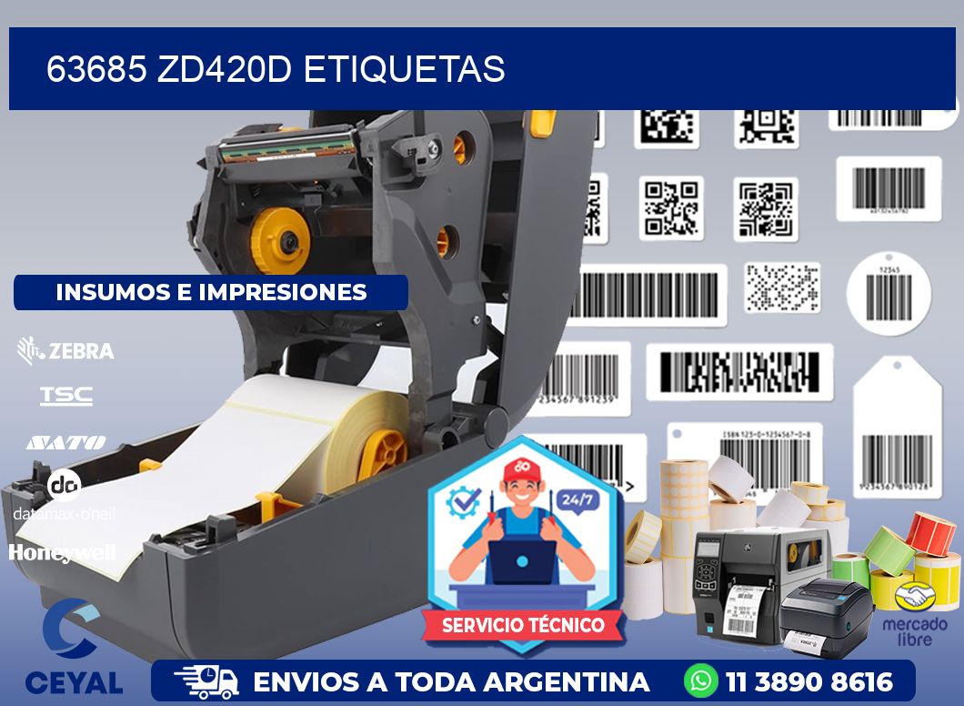 63685 ZD420d etiquetas
