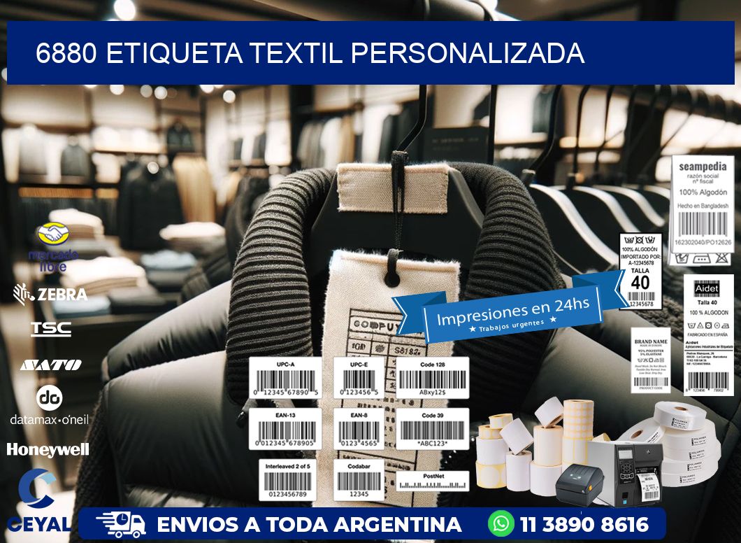 6880 Etiqueta textil personalizada
