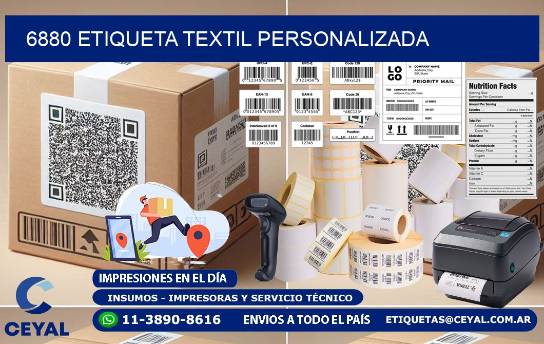 6880 Etiqueta textil personalizada