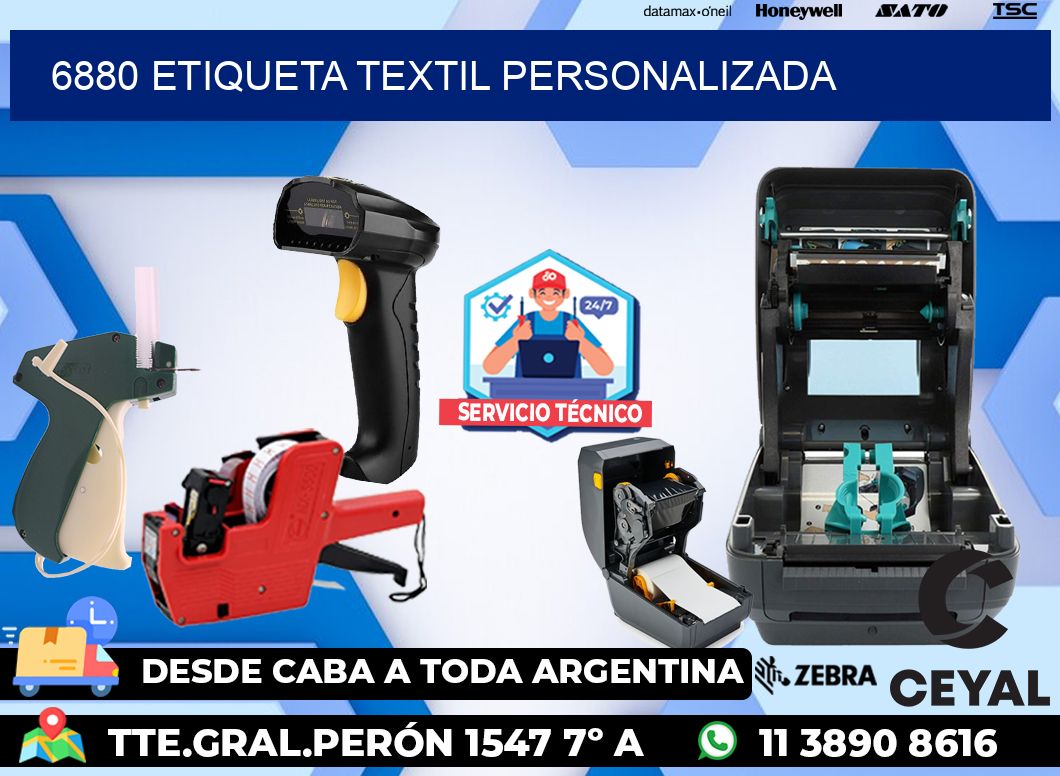 6880 Etiqueta textil personalizada
