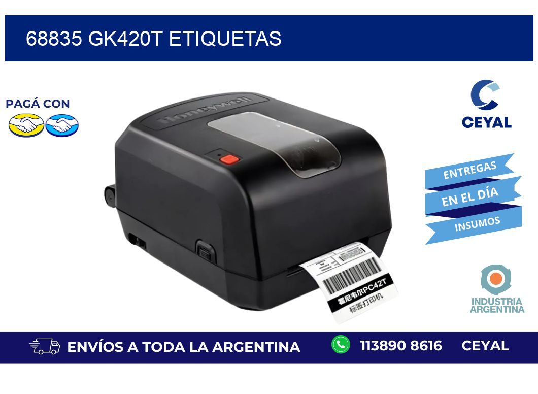 68835 GK420T etiquetas