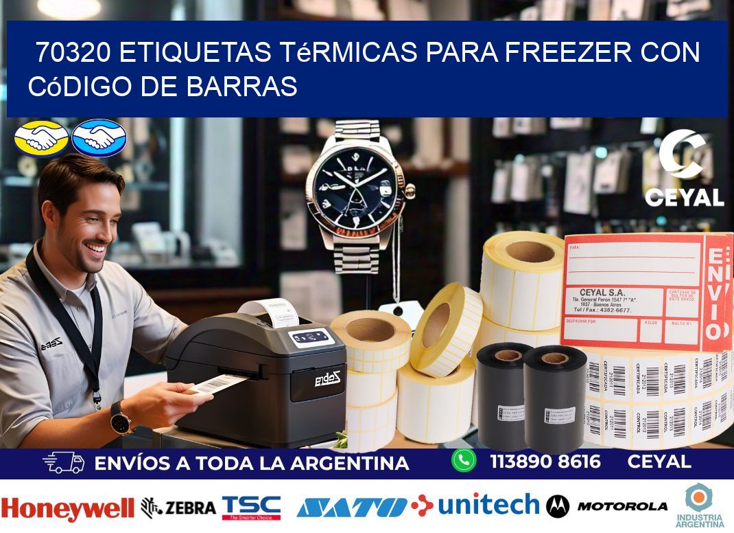 70320 etiquetas térmicas para freezer con código de barras