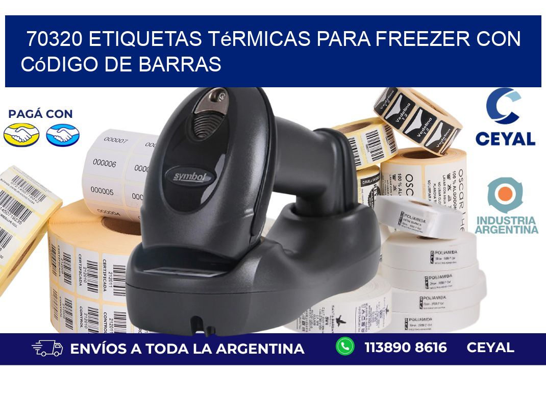 70320 etiquetas térmicas para freezer con código de barras