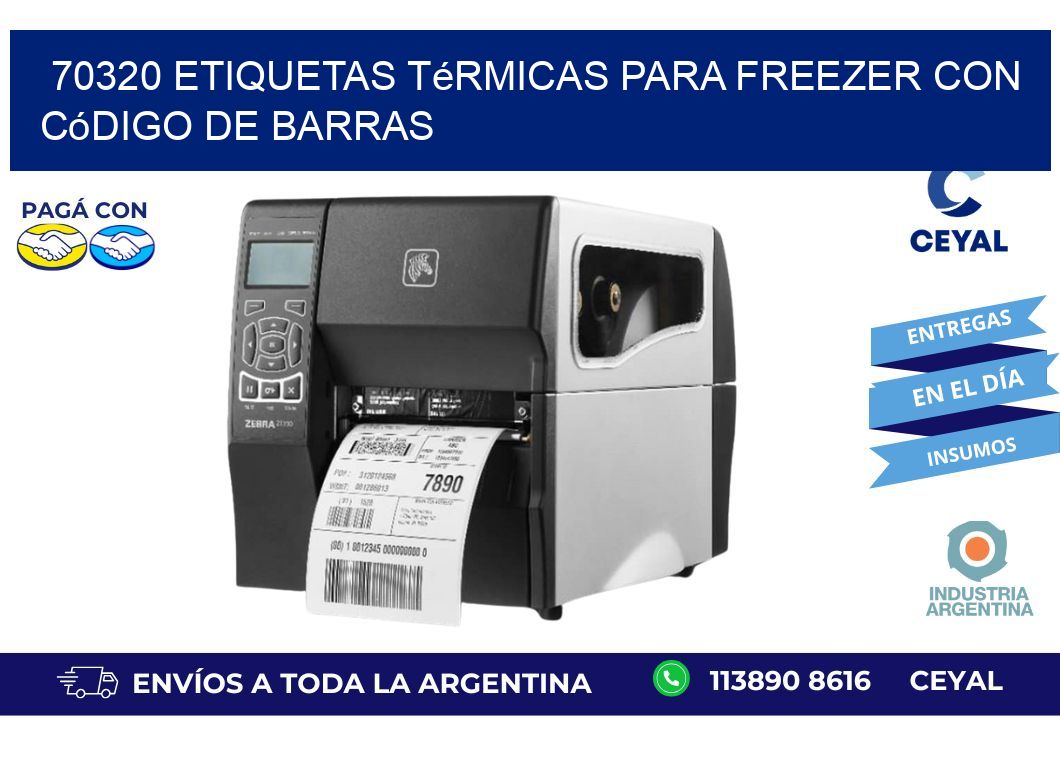 70320 etiquetas térmicas para freezer con código de barras
