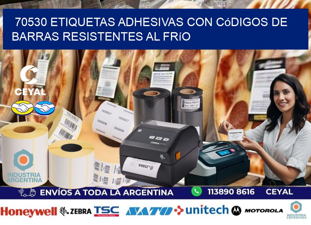 70530 Etiquetas adhesivas con códigos de barras resistentes al frío