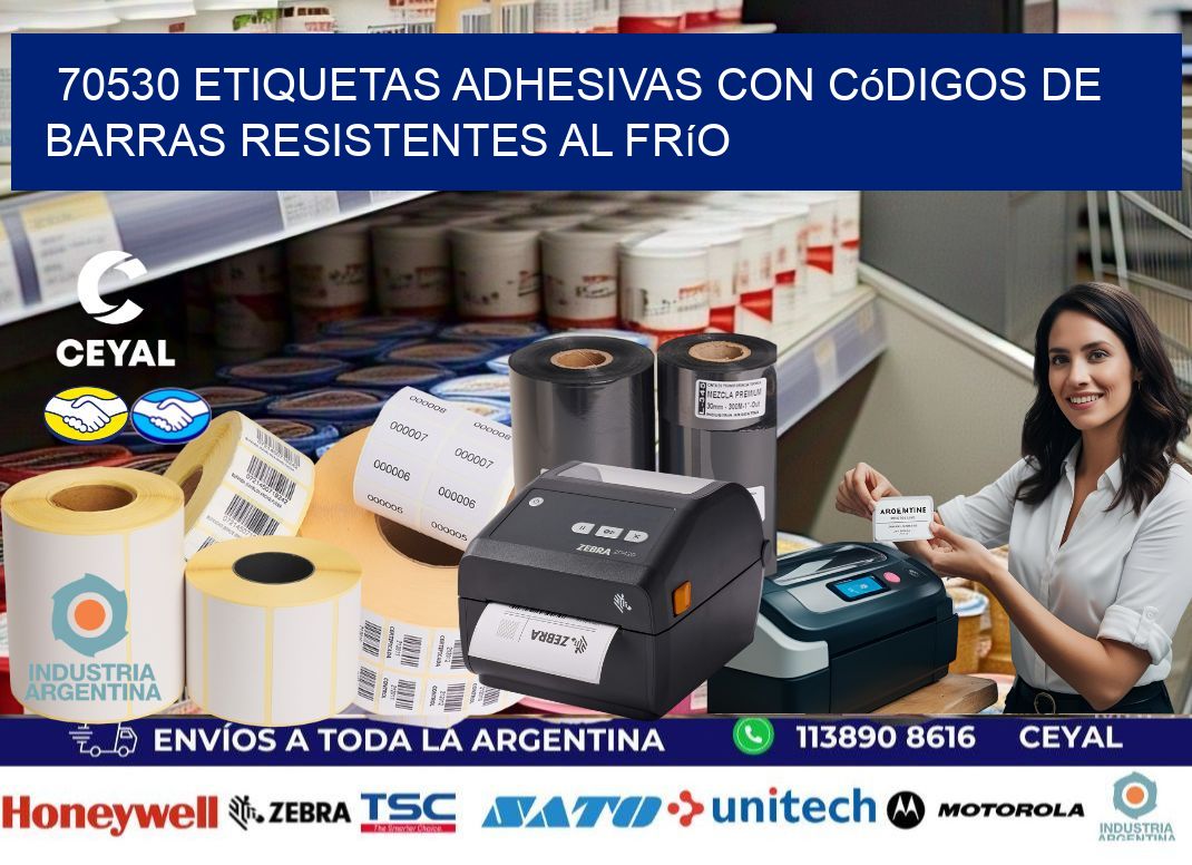 70530 Etiquetas adhesivas con códigos de barras resistentes al frío