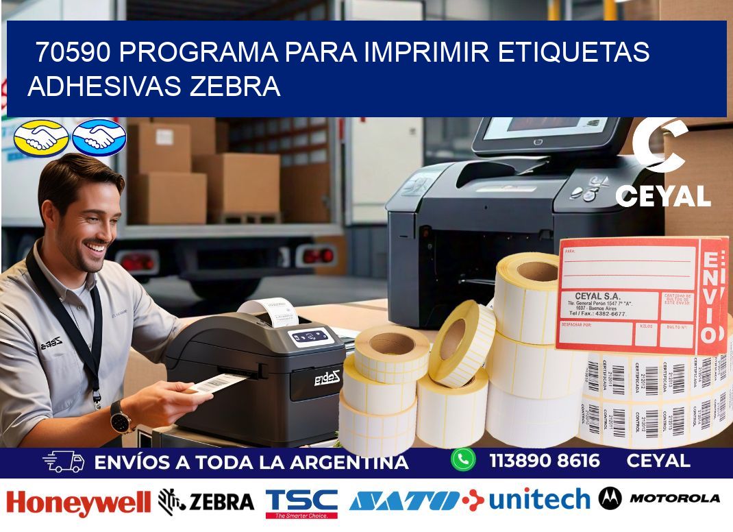 70590 Programa para imprimir etiquetas adhesivas zebra