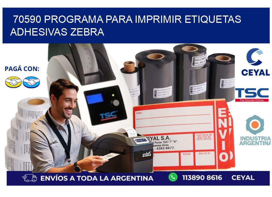 70590 Programa para imprimir etiquetas adhesivas zebra