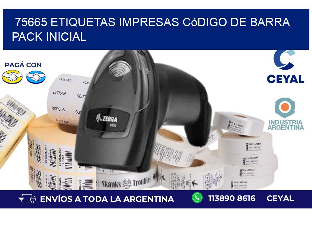 75665 Etiquetas Impresas código De Barra Pack Inicial