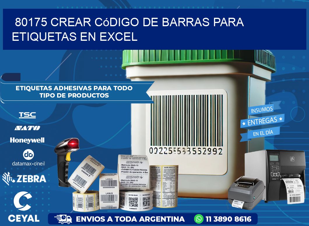 80175 Crear código de barras para etiquetas en Excel