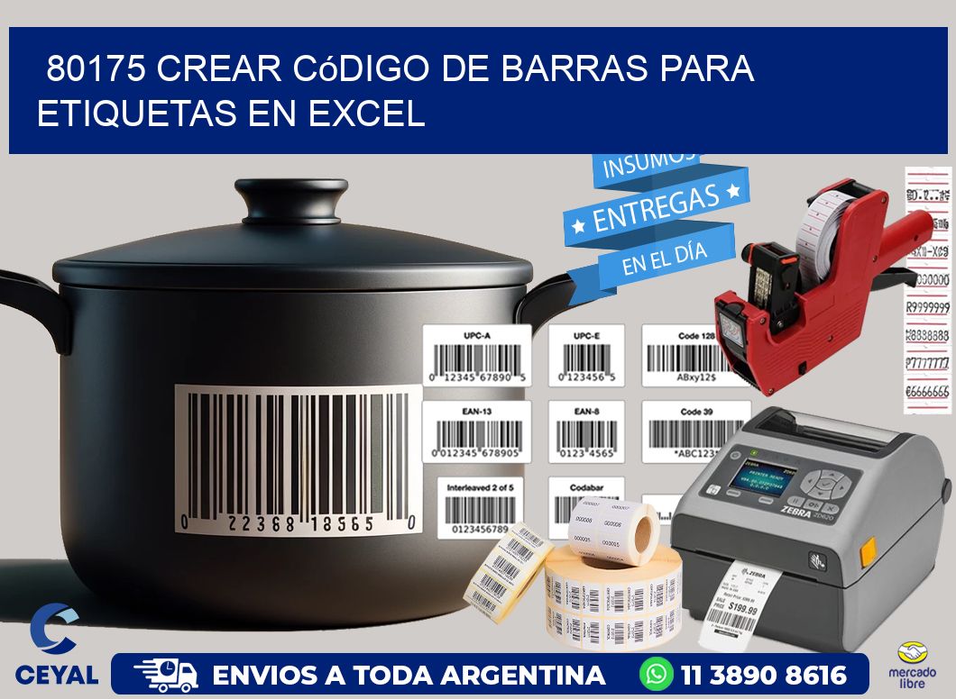 80175 Crear código de barras para etiquetas en Excel