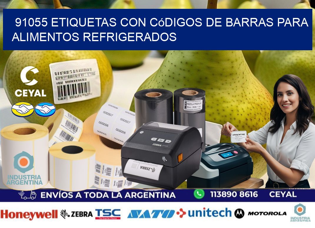 91055 Etiquetas con códigos de barras para alimentos refrigerados