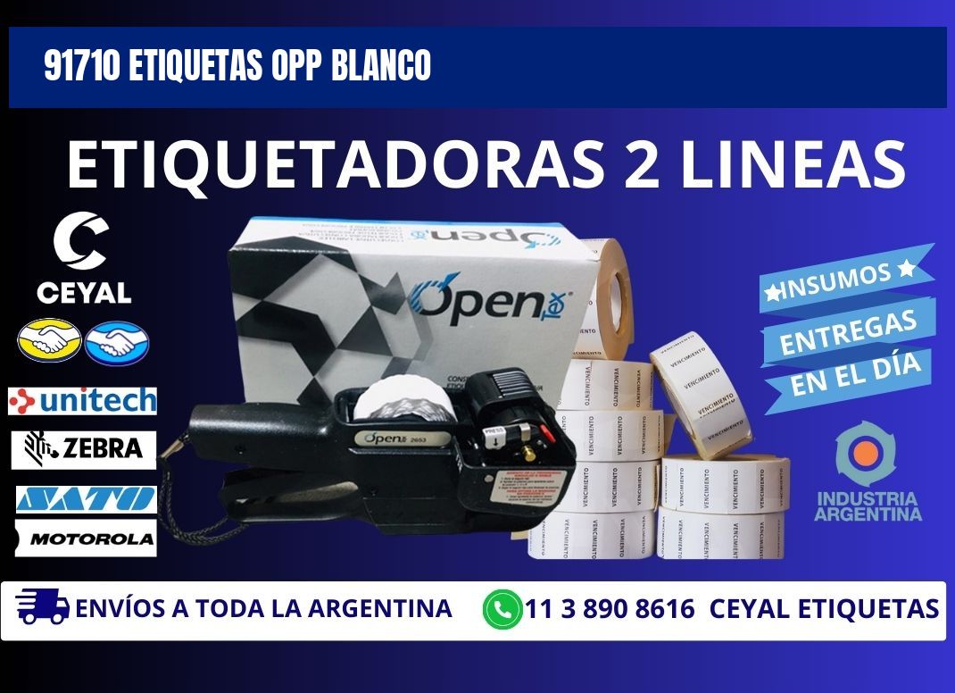 91710 etiquetas OPP blanco