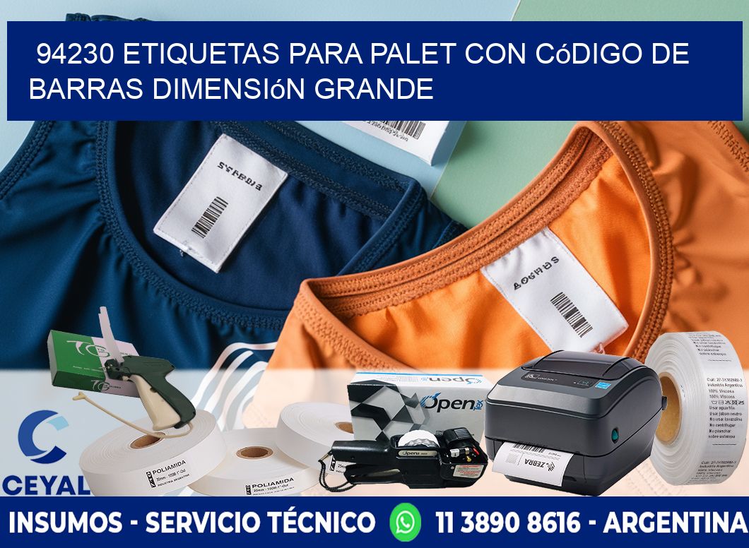 94230 etiquetas para palet con código de barras dimensión grande