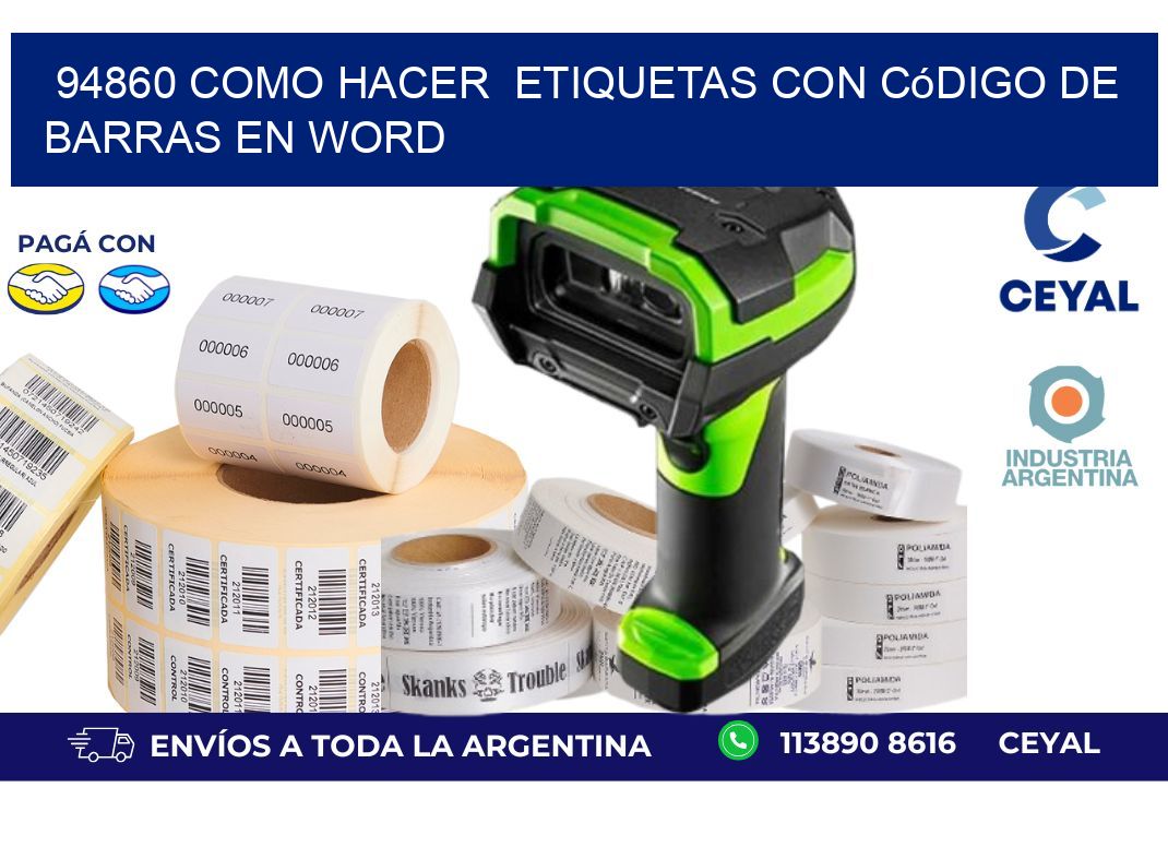 94860 Como hacer  etiquetas con código de barras en Word