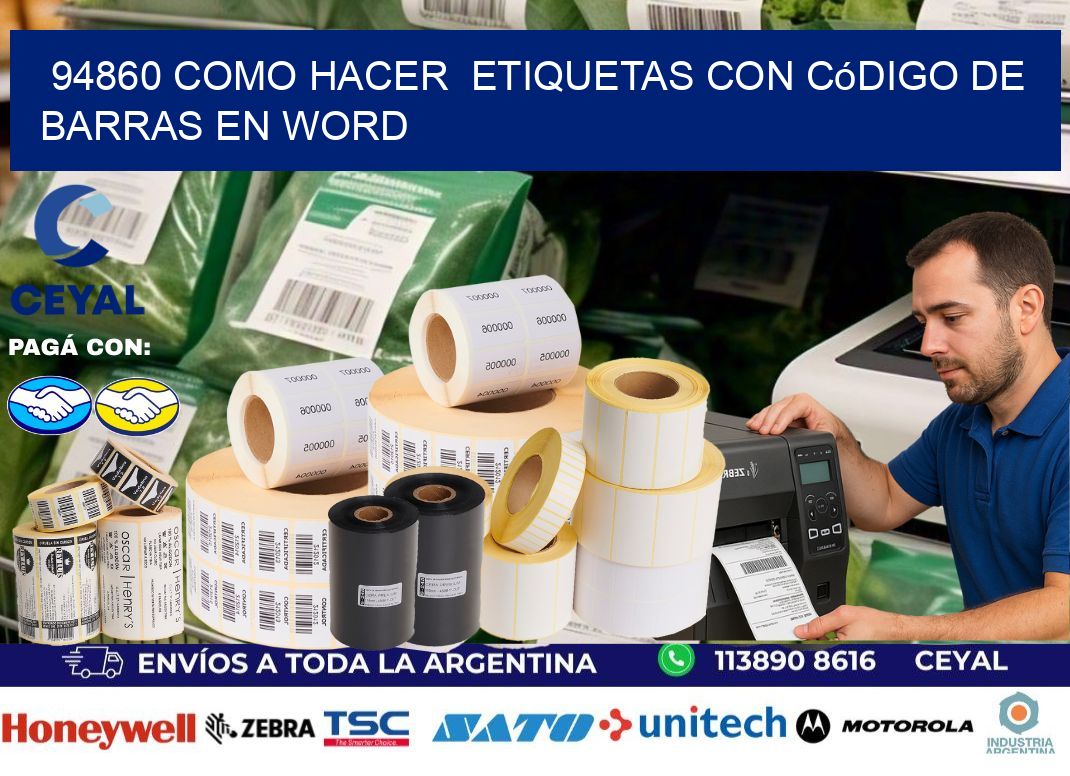 94860 Como hacer  etiquetas con código de barras en Word