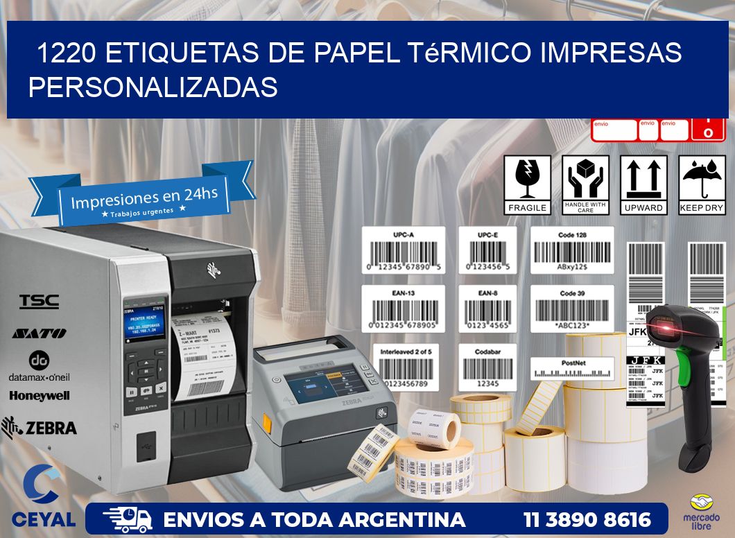 1220 Etiquetas de papel térmico impresas personalizadas