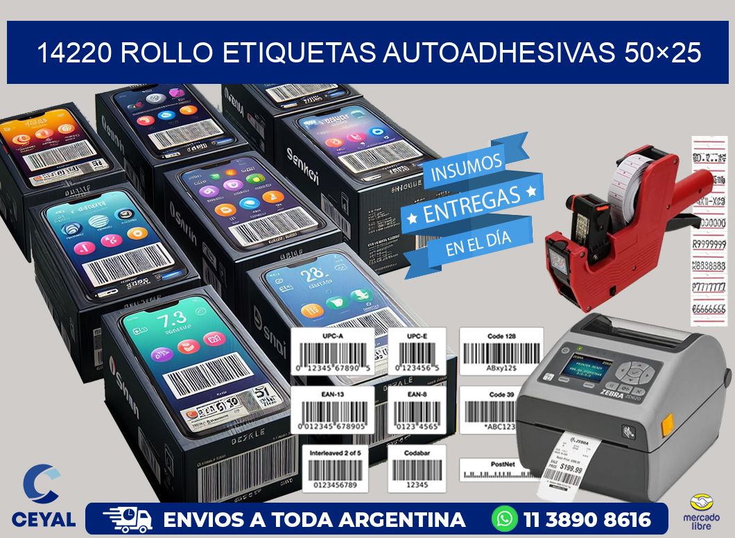 14220 Rollo Etiquetas autoadhesivas 50×25