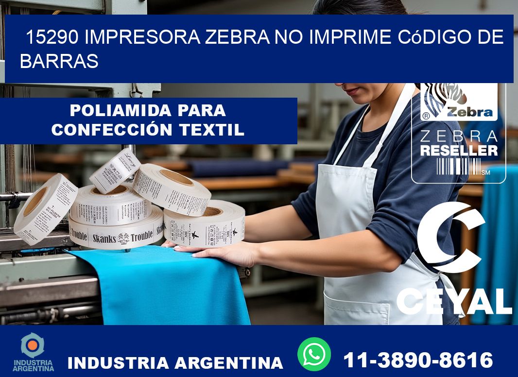 15290 impresora Zebra no imprime código de barras