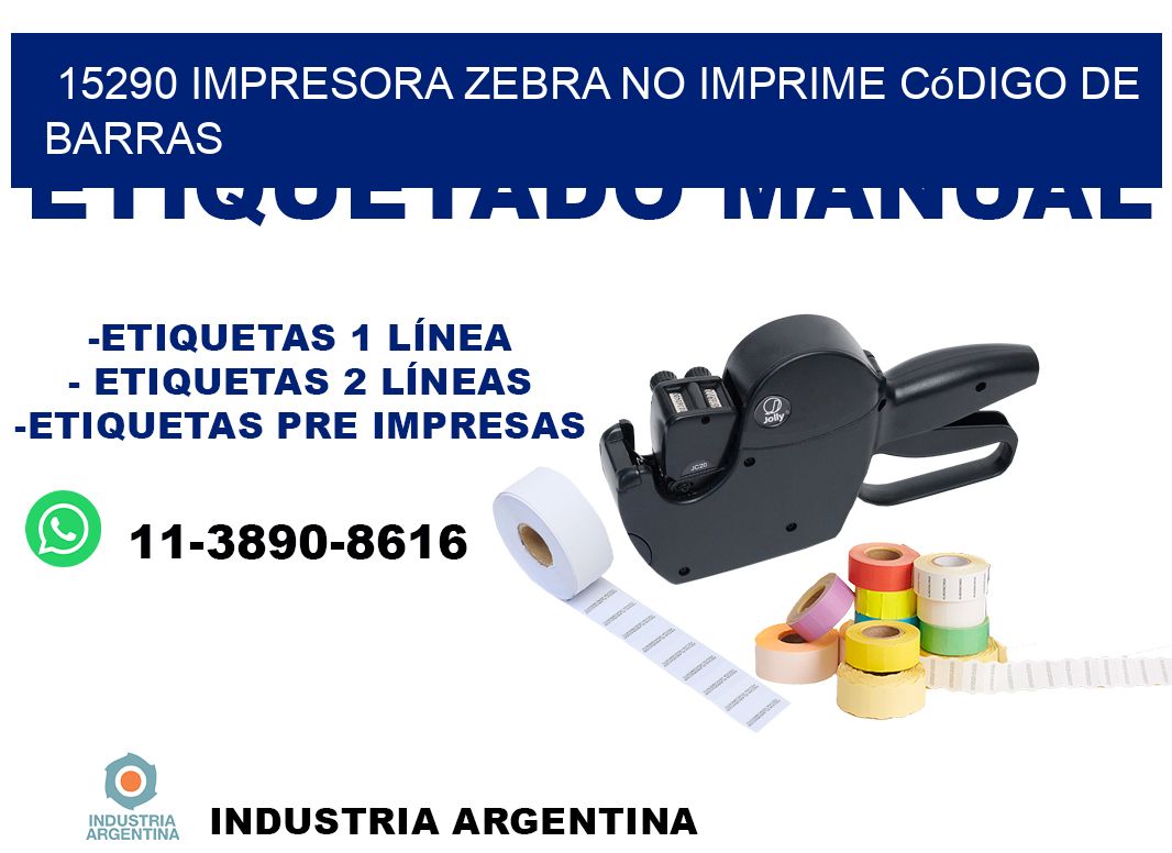 15290 impresora Zebra no imprime código de barras