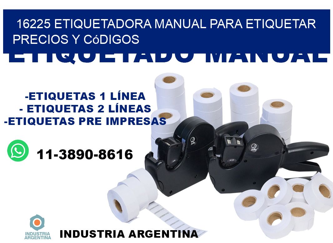 16225 etiquetadora manual para etiquetar precios y códigos