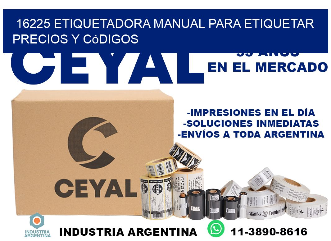 16225 etiquetadora manual para etiquetar precios y códigos