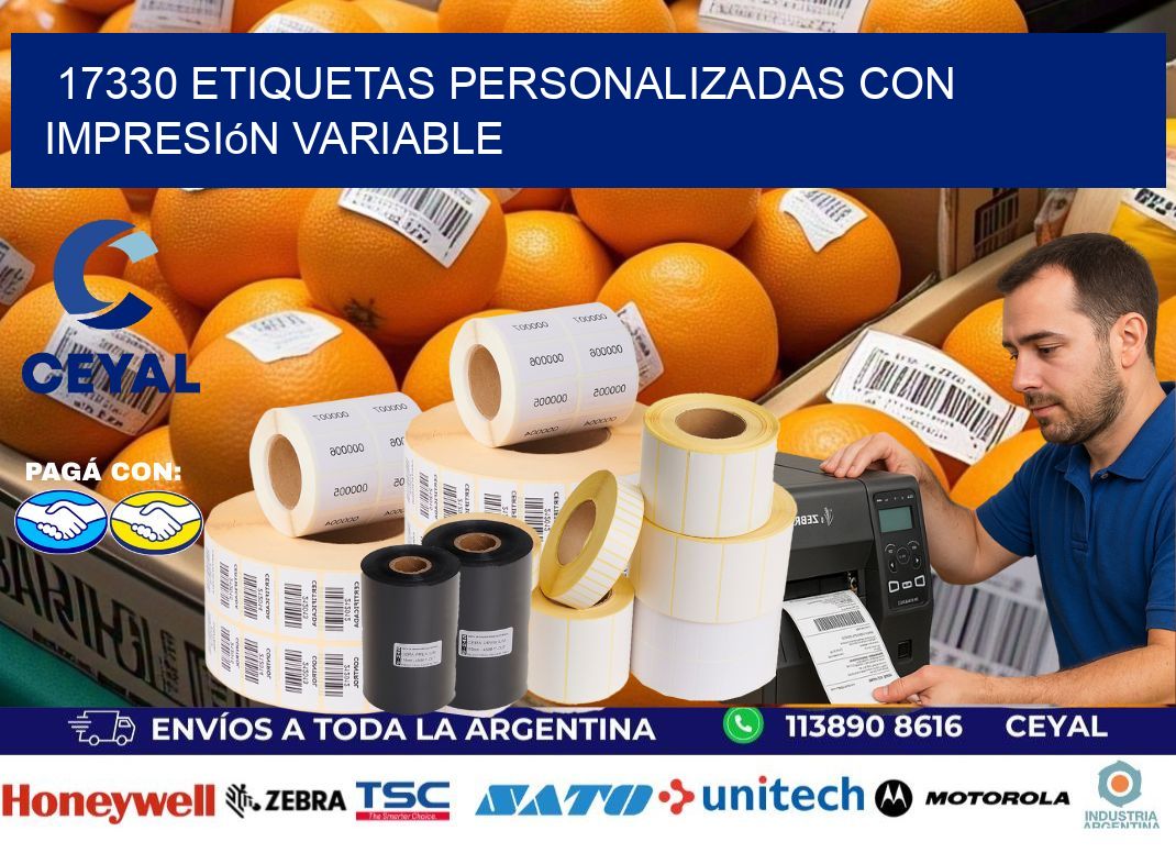 17330 etiquetas personalizadas con impresión variable