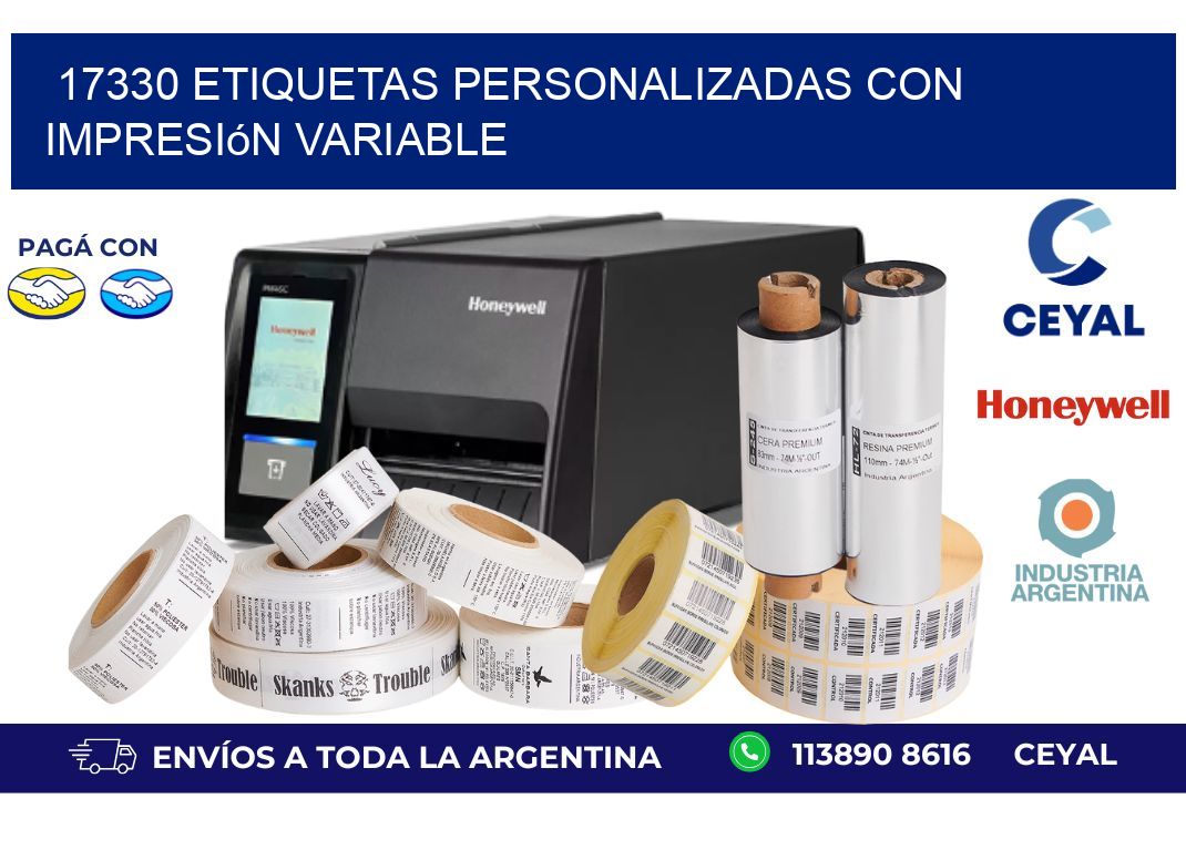 17330 etiquetas personalizadas con impresión variable