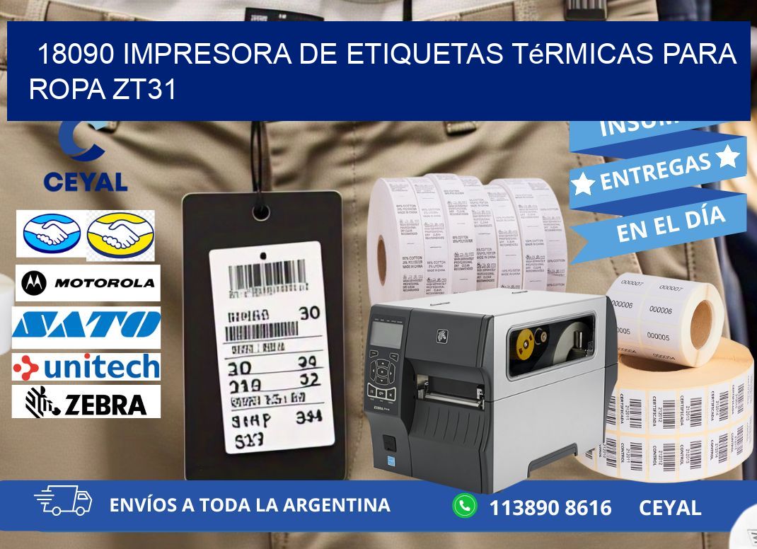 18090 impresora de etiquetas térmicas para ropa ZT31