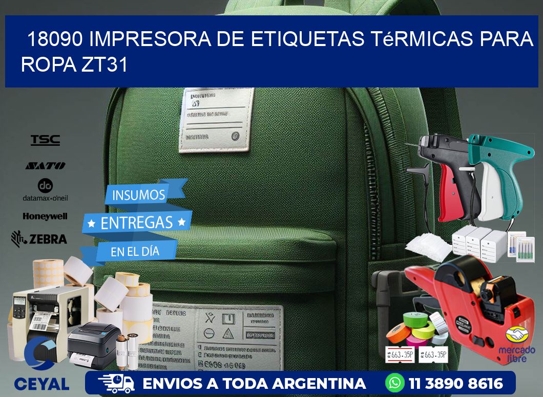 18090 impresora de etiquetas térmicas para ropa ZT31