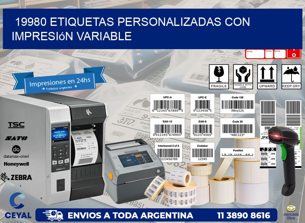 19980 etiquetas personalizadas con impresión variable
