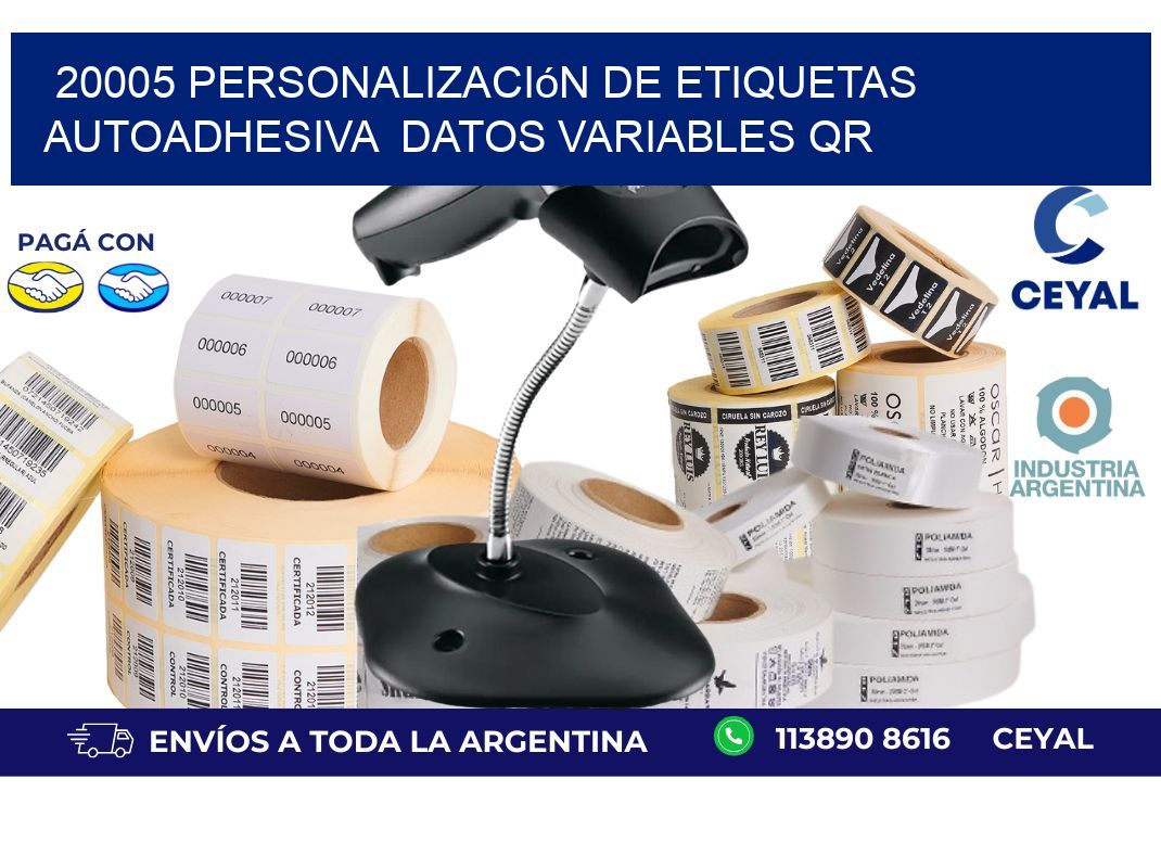 20005 Personalización de etiquetas autoadhesiva  datos variables QR