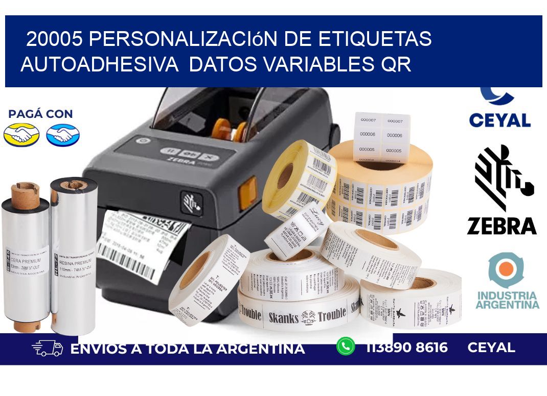 20005 Personalización de etiquetas autoadhesiva  datos variables QR