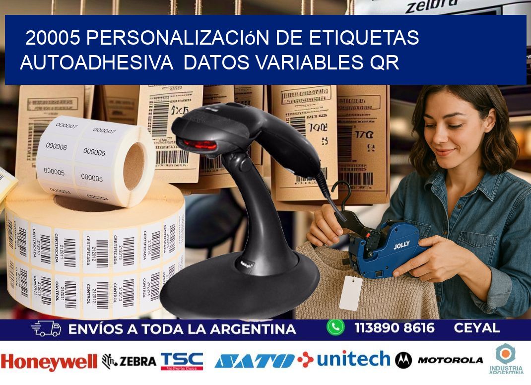 20005 Personalización de etiquetas autoadhesiva  datos variables QR