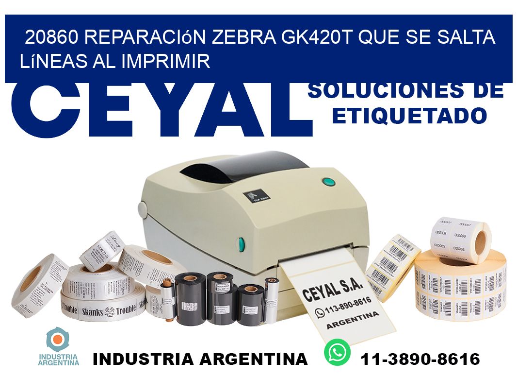 20860 reparación zebra gk420t que se salta líneas al imprimir