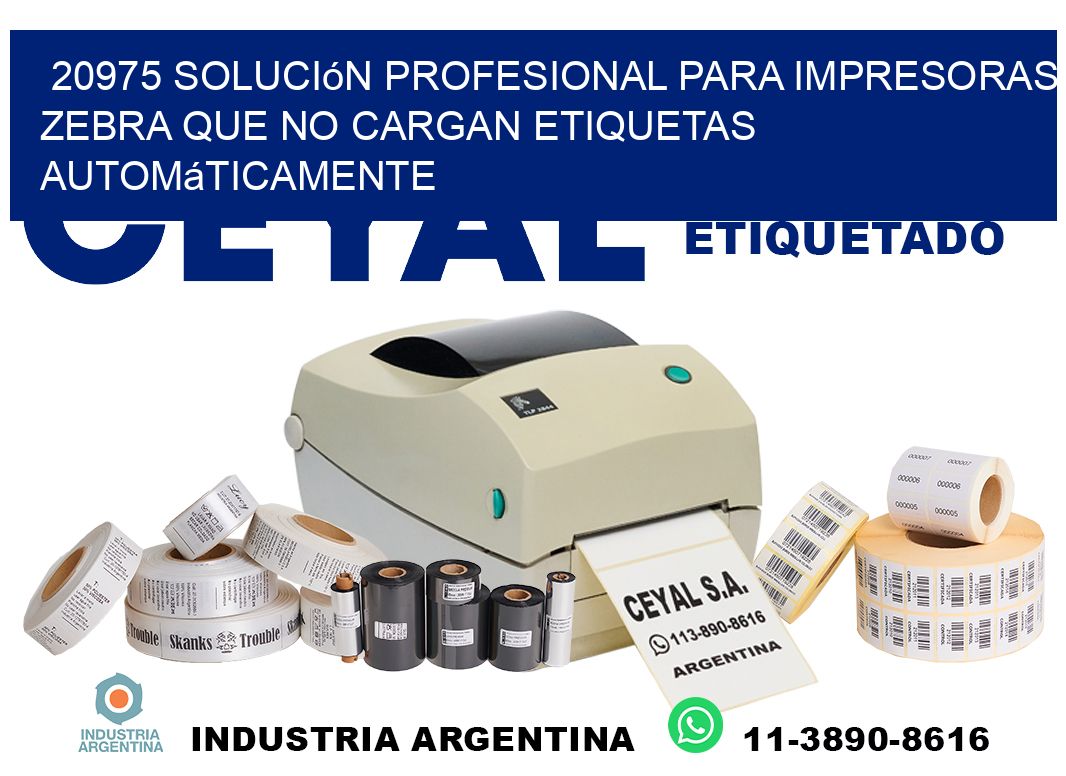 20975 solución profesional para impresoras zebra que no cargan etiquetas automáticamente