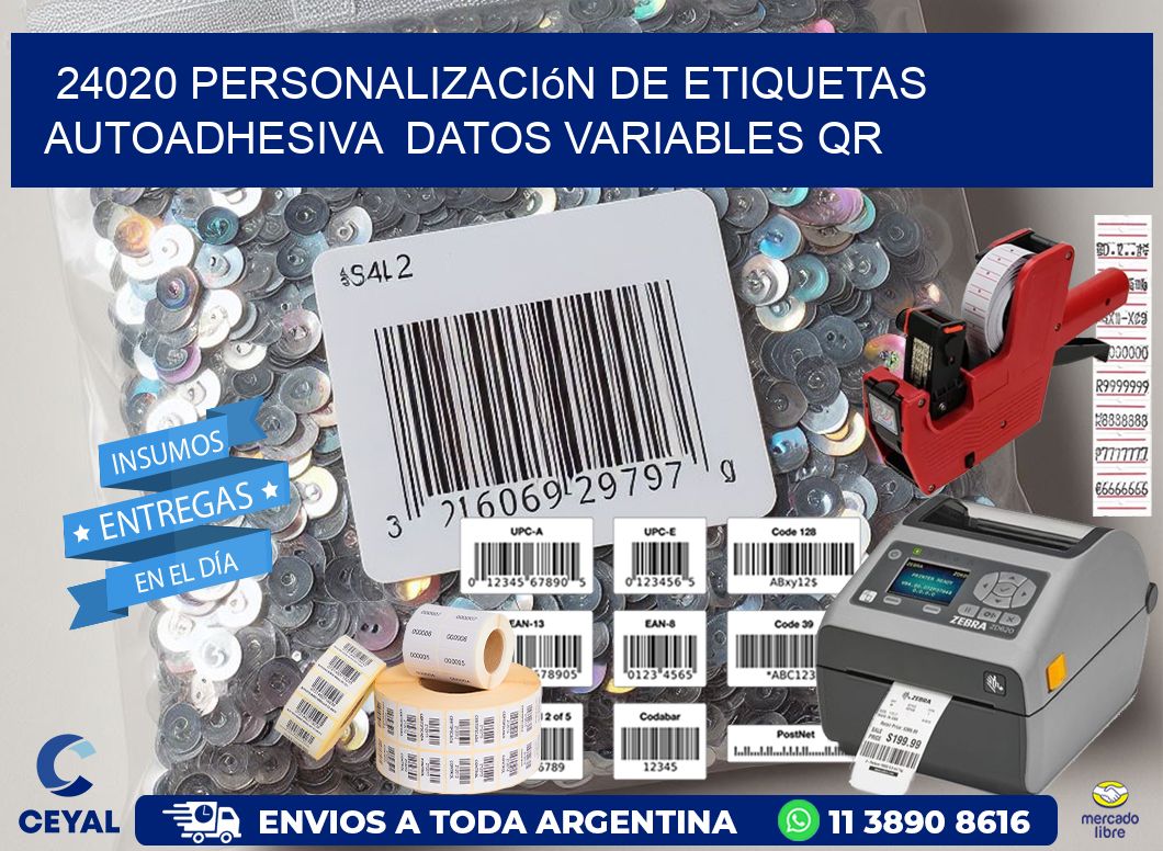 24020 Personalización de etiquetas autoadhesiva  datos variables QR